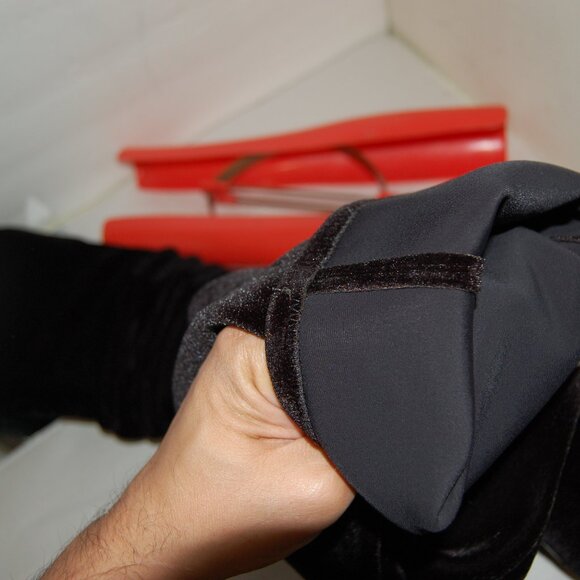 39/8.5 Stella Luna Stretch Velvet Leather Over Knee High Heels Thigh Hight Boots - Picture 9 of 11